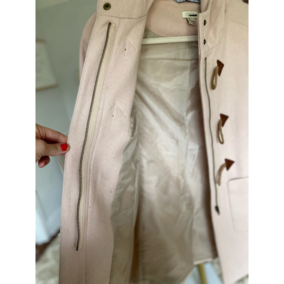J. Crew Peacoat Wool Toggle Coat Hood Pink Preppy Fall Winter Snowbird French 00 - Picture 6 of 12
